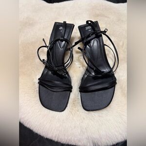 Zara Black Strappy Heels